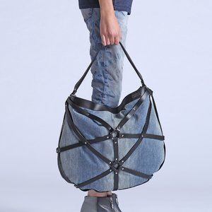 Diesel denim and leather Juna tote bag